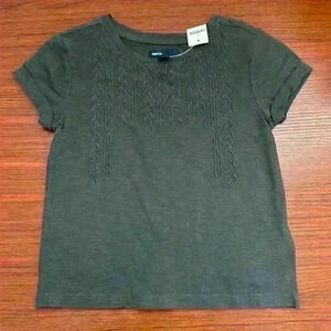Dark gray Gap Kids embroidered tee size small 6/7 new with tags